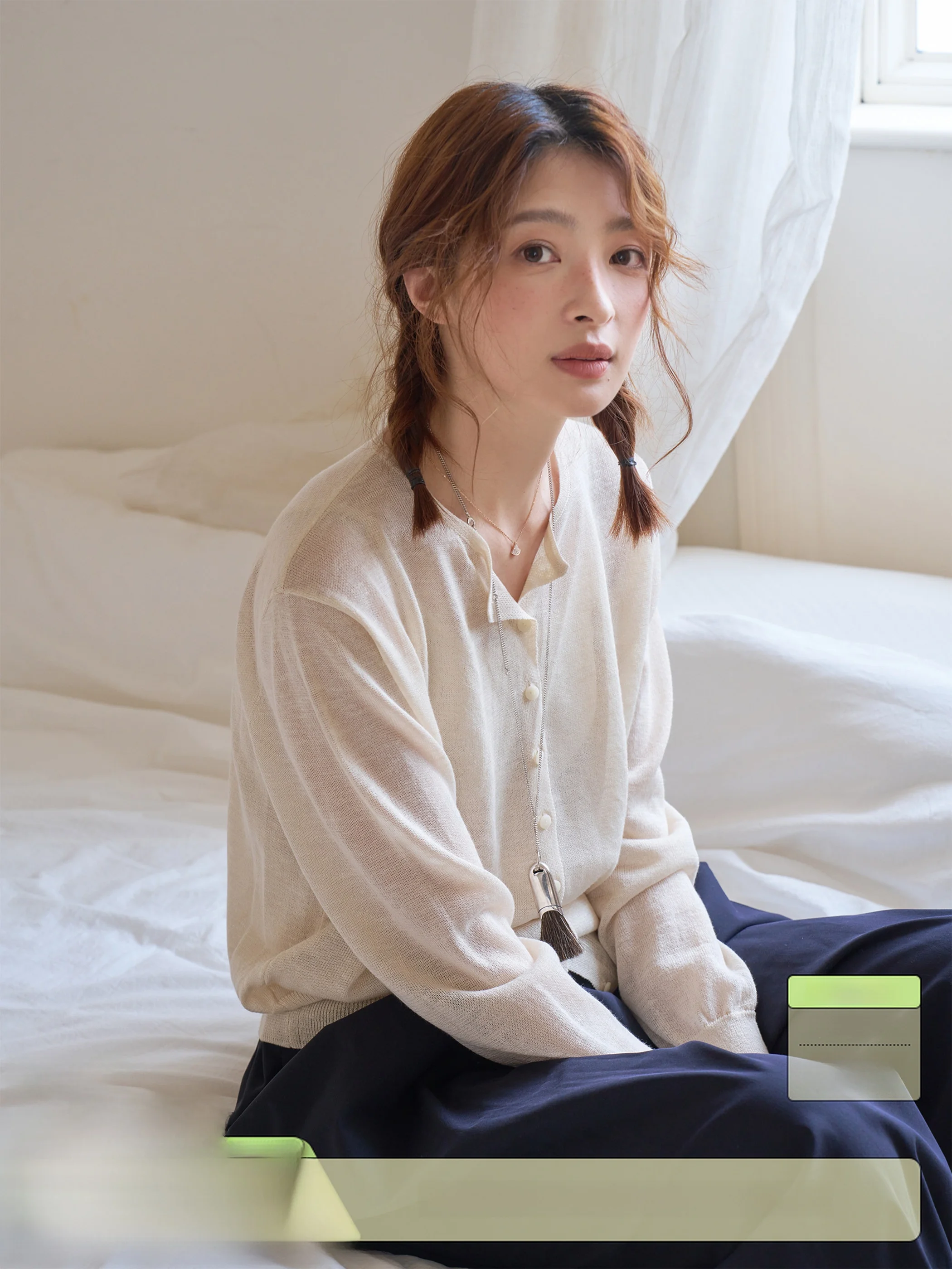 

Early Autumn Concerto Light Knitted Linen Blend Open Cardigan Vest Two-Piece Set Ele Sle round Ne Long Sve Casual ...