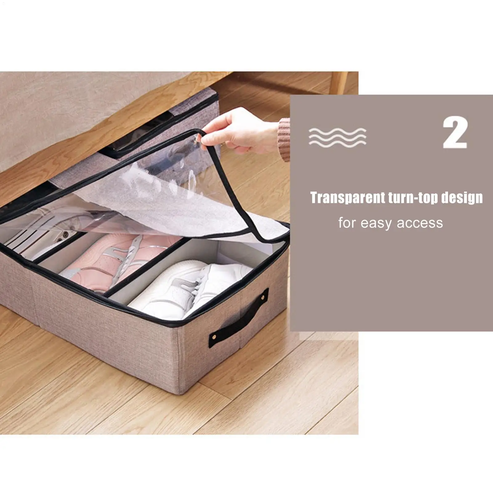 

Under Bed Storage With Clear Lid Removable Divider Shoe Under Bed Storage Containers For Closet Bedroom Living Room Home