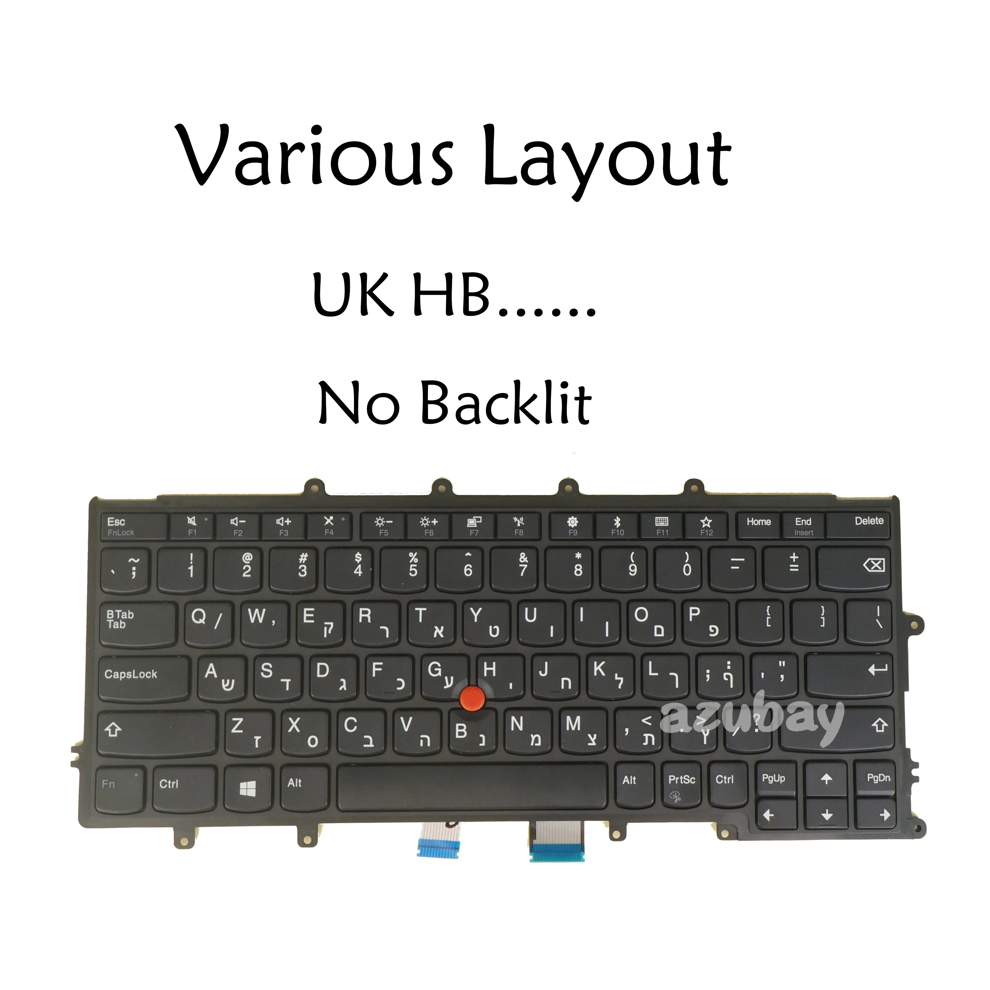 UK GB Hebrew Laptop Keyboard for Lenovo Thinkpad X270 A275 X230S X240 X240S X250 X260 01EP038 01EN562 01EN576 01EP052 No Backlit