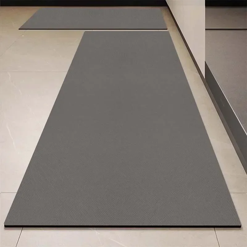 Kitchen Floor Mat Black Carpet Home Decoration Waterproof Oil-proof Leather Non-slip Area Rug Alfombra De Cocina 주방 카펫 Pvc 매트