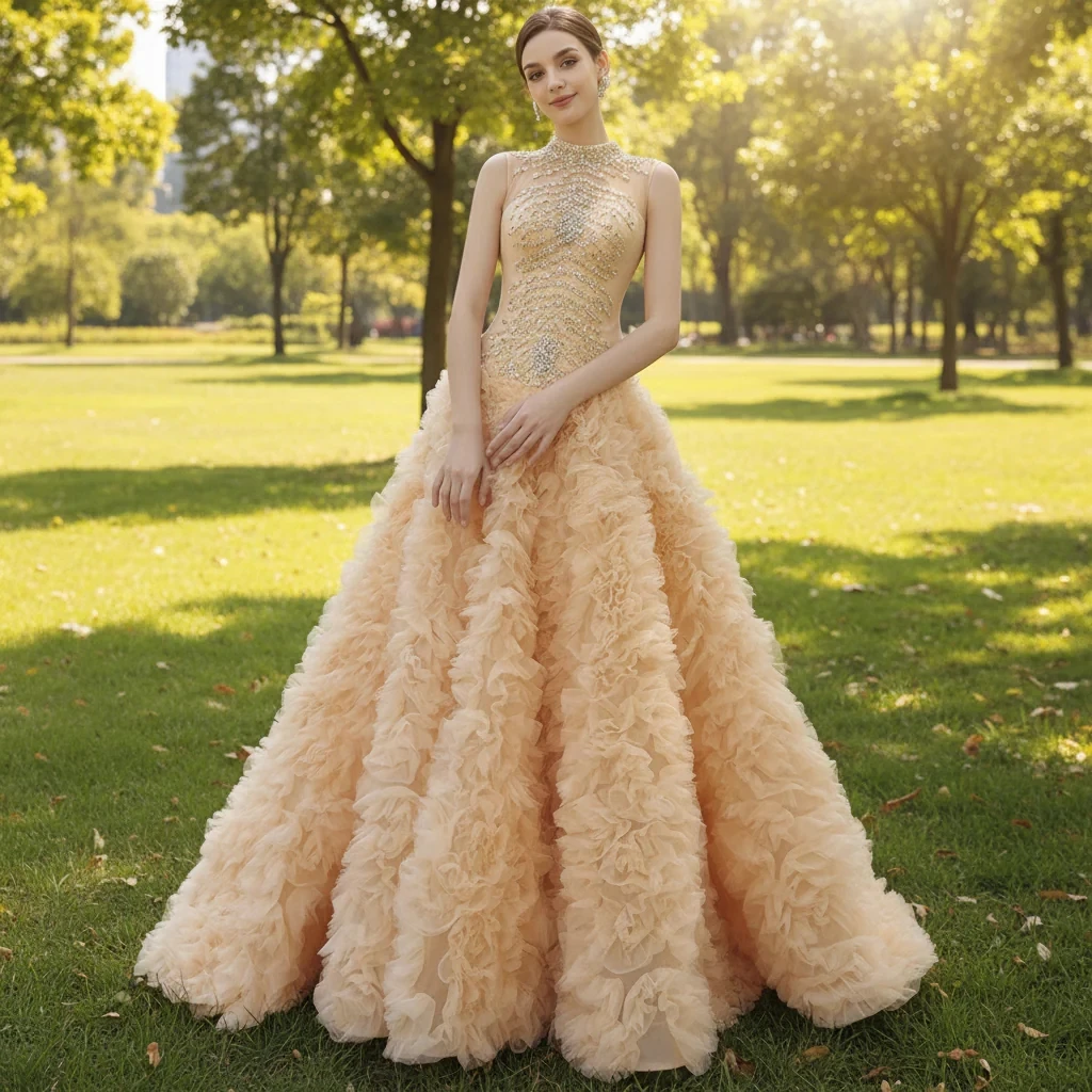 

Rosymae Высококачественное платье для выпускного вечера со стразами и блестками, плиссированное вечернее платье трапециевидной формы с рюшами для женщин, элегантное облегающее платье