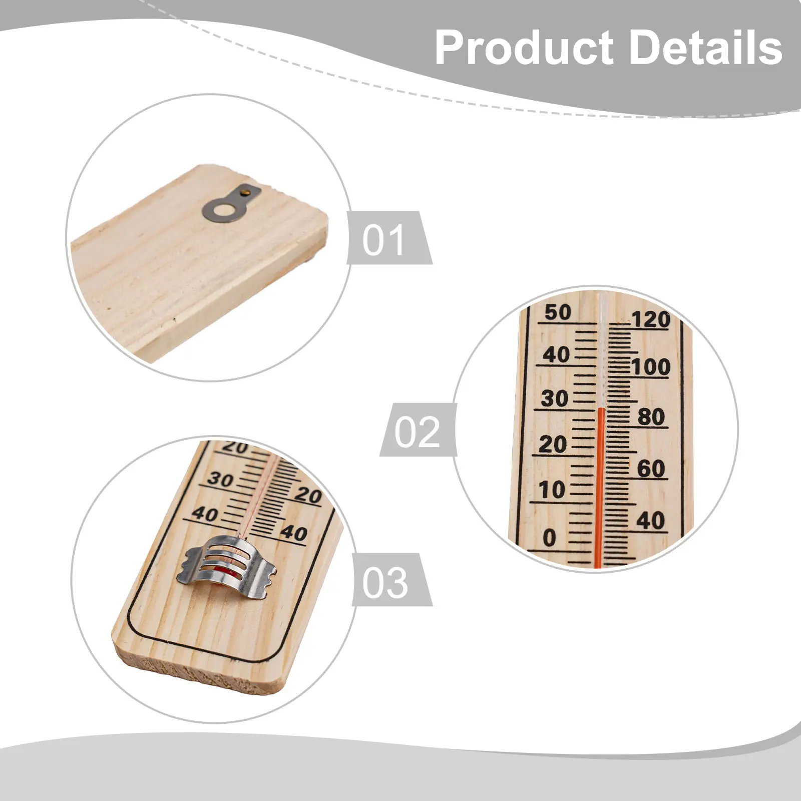 

Durable Wall Thermometer 22cm × 5cm Analog Room Garden Indoor Outdoor Outdoor Thermometer Set Thermometer Wood