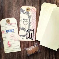 【GOGOCRAFT】PA002-Manila Paper Tag 100pics with Circle Reinforce for Scrapbook Junkjournal Craft DIY Tim Style