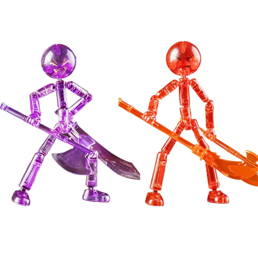 Movable Multi-jointed Action Figure Decorative Creative DIY Assembly Stickman Robot Home Office Desk Ornament Festival Gift