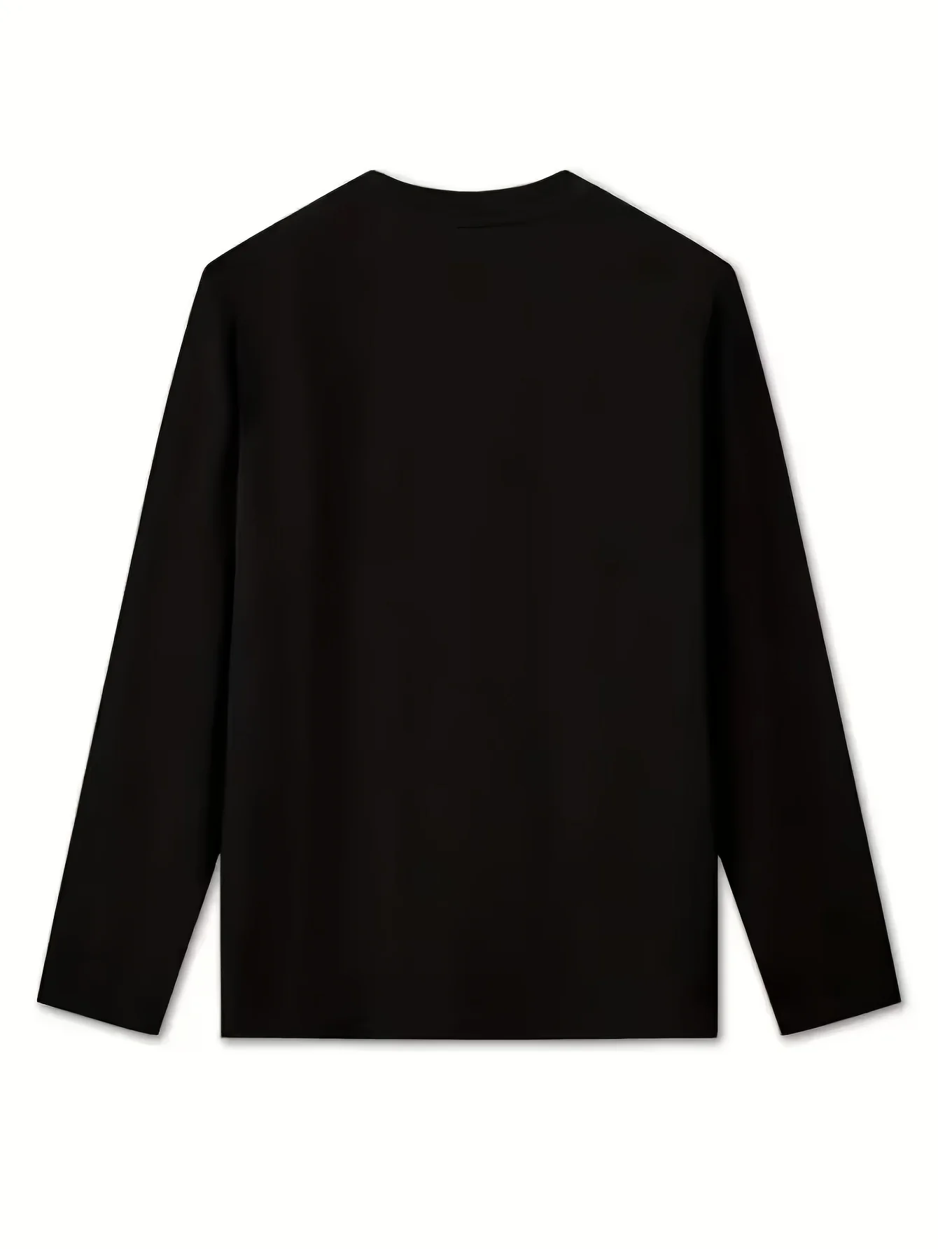 Men'S Black Long Sleeve T-Shirt with Distressed White Five-Pointed Star Graphic |   Casual Crew Neck Tee, Soft and Breathable Fabric, Perfect for Everyday Wear or Weekend Outings, Trendy Fashion for Streetwear Enthusiasts