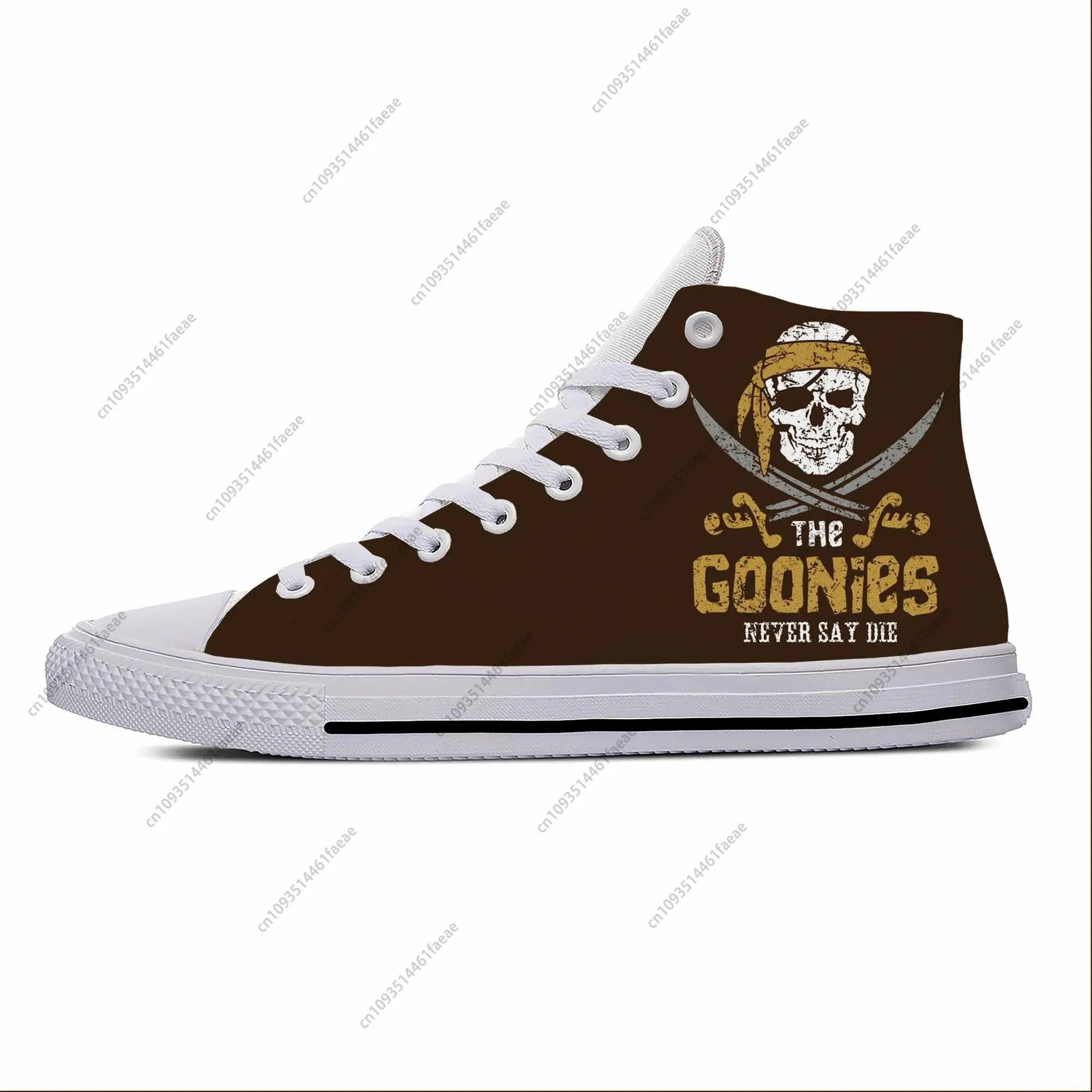 

Повседневная тканевая обувь с рисунком Goonies Never Say Die Skull Pirate Rock, легкие дышащие мужские и женские кроссовки с высоким берцем и 3D принтом