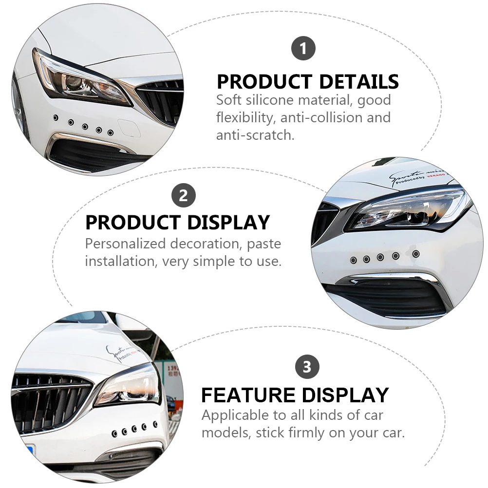 

20 pcs Car Bumper Sticker Silicone Round Anti Collision Anti For All Models Adhesive Free Easy Remove Personalized