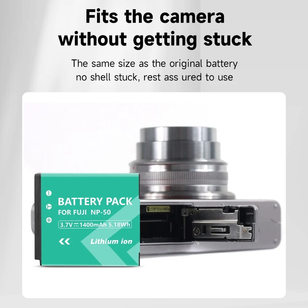 Baterai NP-50 Np 50 untuk Baterai Kamera Fujifilm + Pengisi Daya Cepat LED untuk XF1 X10 X20 FinePix XP100 FinePix REAL 3D W3