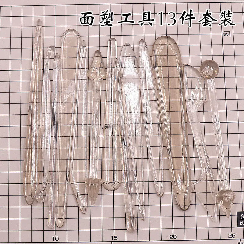 

Dough Figurine Tool aAcrylic 13-piece Set Food Carving Knives Sugar Art tools No Grinding Required Dough Figurine Knife