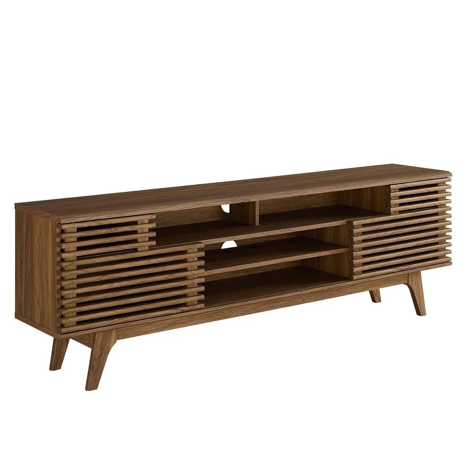 Mid-Century Low Profile Media Console TV Stand Walnut 71", Customized