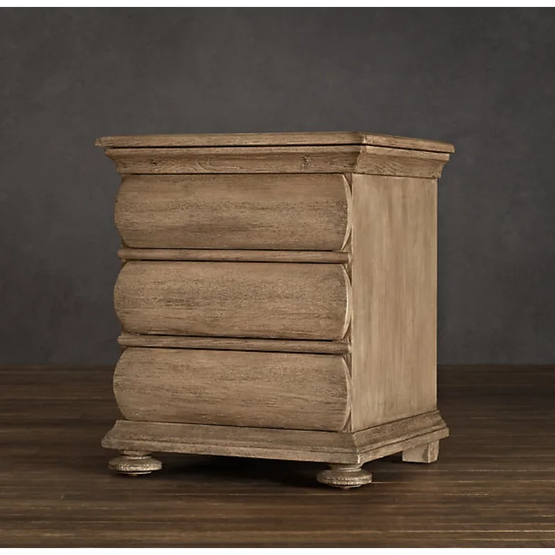 French country retro solid wood furniture home bedside table simple modern bedroom bedside table