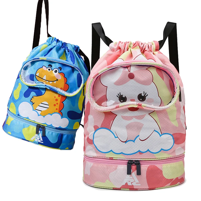 Sac de natation de dessin animé pour enfants, sacs de rangement étanches pour filles, sacs de séparation sèche, sacs à dos pour garçons, sacs à laver en poudre, nouveau