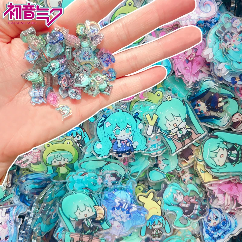 Hatsune Miku bricolage accessoires Kawaii acrylique Patch dessin animé Miku coques de téléphone guitare pinces à cheveux bricolage décorations multi-tailles en gros