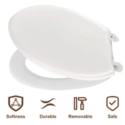 Toilet Seat Cover Seats Comfortable Oval Thicken Round Cushion Slow Close Toilet Seat Cover for Bathroom Seats Standard Toilets