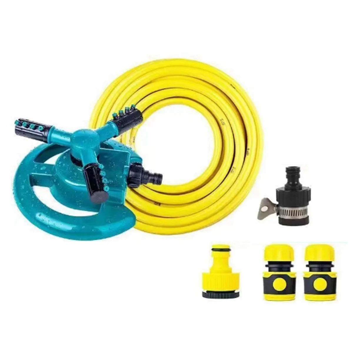 

AUU-Sprinklers for Yard, Lawn Sprinkler with 360-Degree Rotation 3-Arm Style, Home Plant Automatic Irrigation System