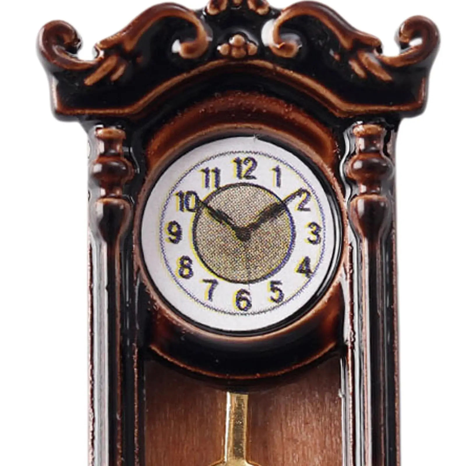 1:12 عنصر ديكور على مدار الساعة الرومانية لبيت الدمى للمناظر الطبيعية الصغيرة