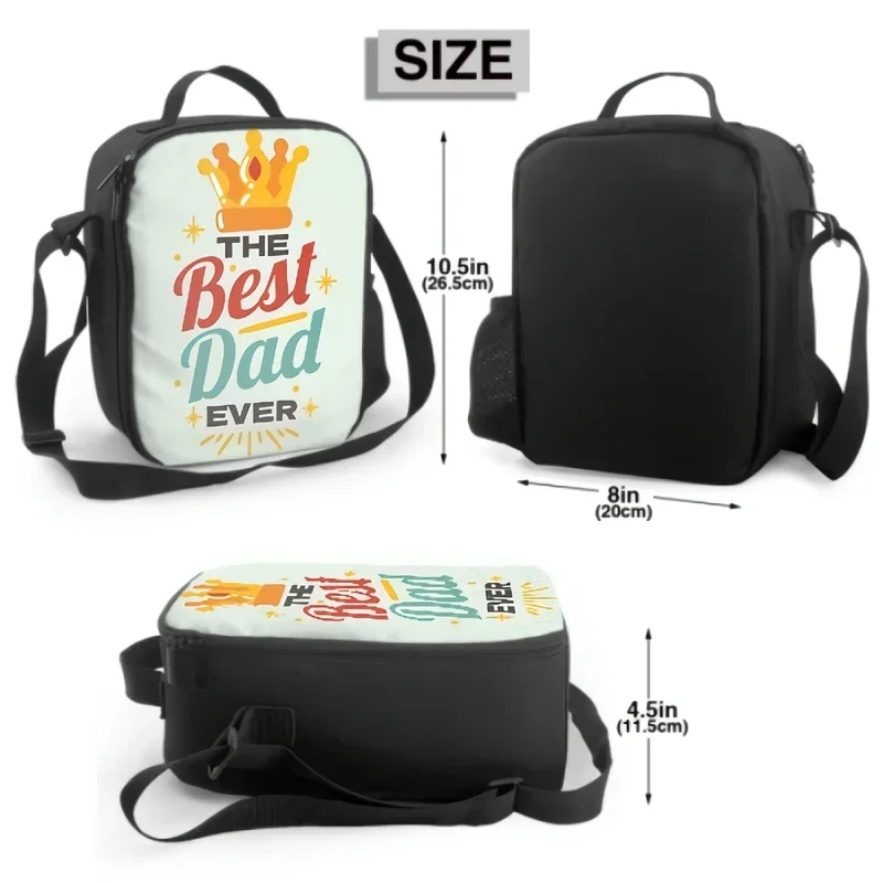 3D Happy Father Day Insulated Lunch Box Cooler Bag The Best Dad Ever Lunch Bag for Adults Reusable Leakproof Portable Tote Bag