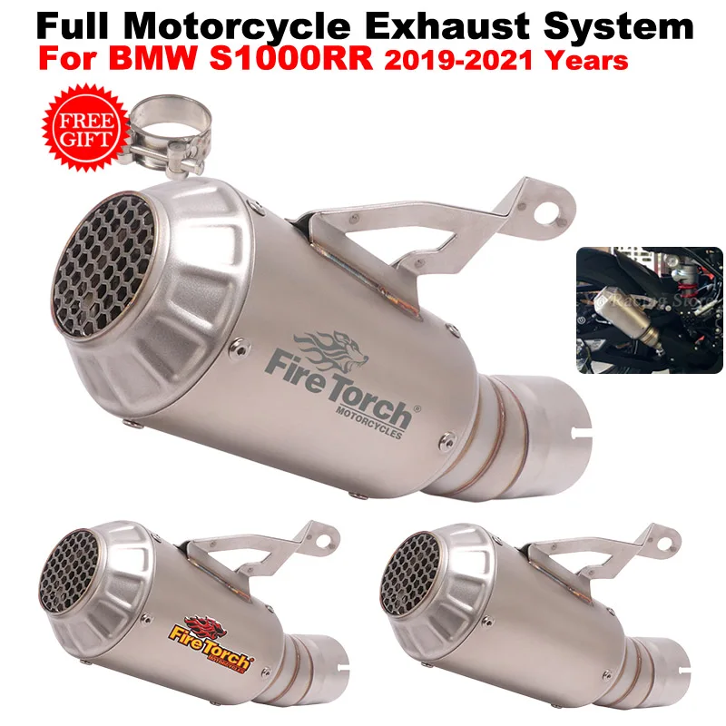 

Moto Muffler For BMW S1000RR S1000rr 2019 - 2021 Motorcycle 60mm Exhaust Escape Modify Link Pipe GP Racing Motocross DB Killer