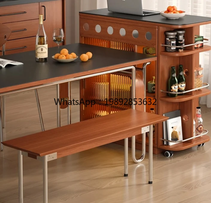 

Bar Cabinet Solid Wood Rock Board Island Cabinet Home Partition Cabinet Living Room Extendable