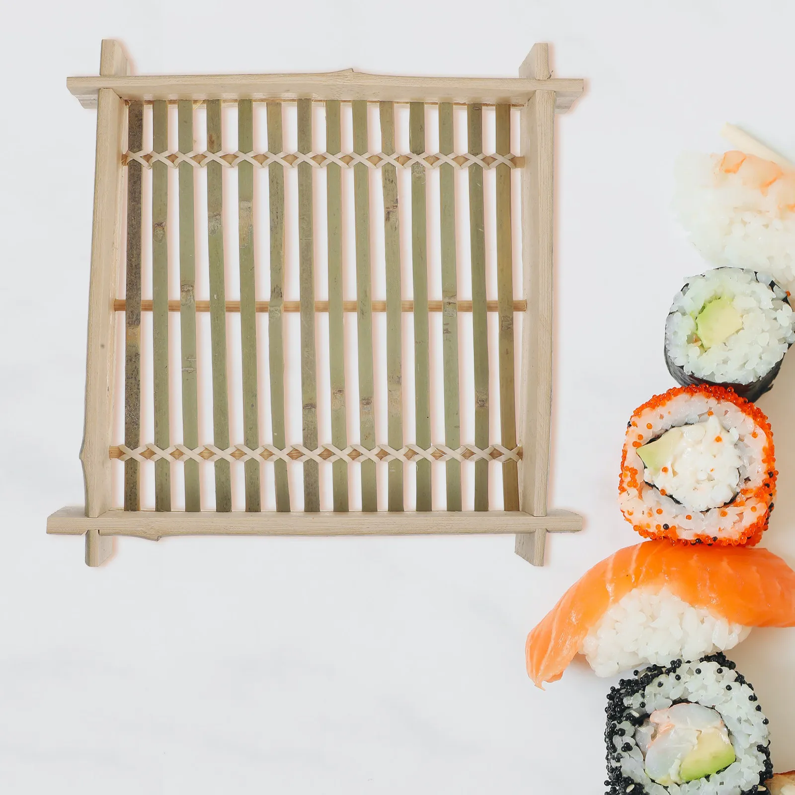 Plato Rectangular para Fideos Soba Japoneses, Bandeja de Bambú para Servir Udon, Bandeja Decorativa para Fideos Fríos, Vajilla para Restaurante de Sushi