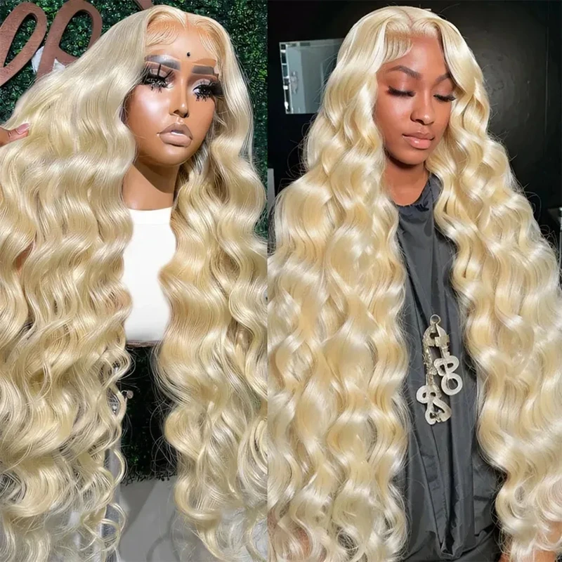 

613 Blonde Body Wave 13x4 Lace Frontal Wigs Human Hair 200% Density Frontal Human Hair Wigs 13x6 Transparent Lace Wig For Women