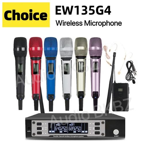 EW135G4 sistema con micrófono inalámbrico profesional UHF canales duales dinámicos de larga distancia puesta en escena Karaoke Metal de mano