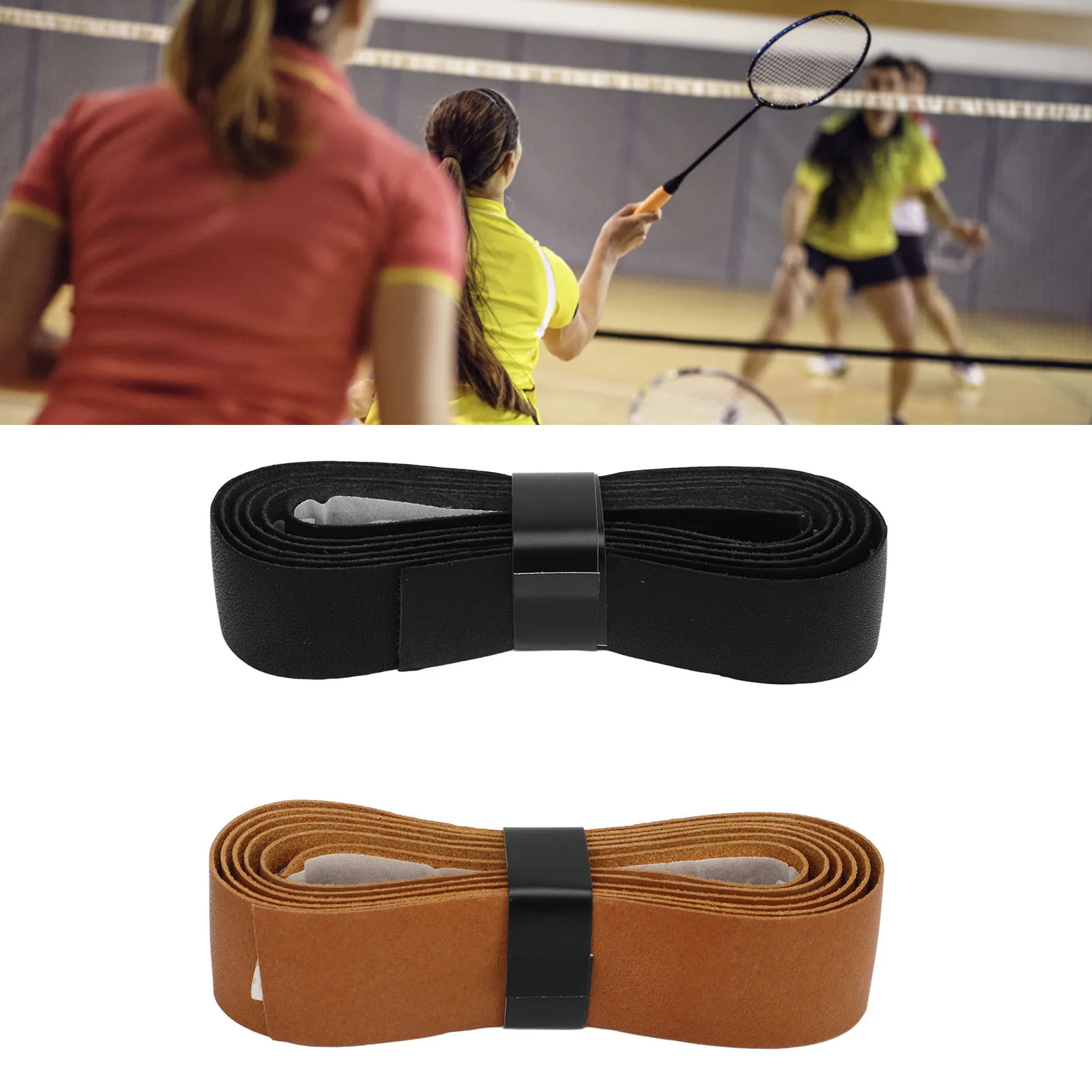 

Tennis Racket Grip Tape Tennis Racket Overgrip Tape Leather Sweat Absorption Abrasion Resistance Great Hitting Sense for Gym