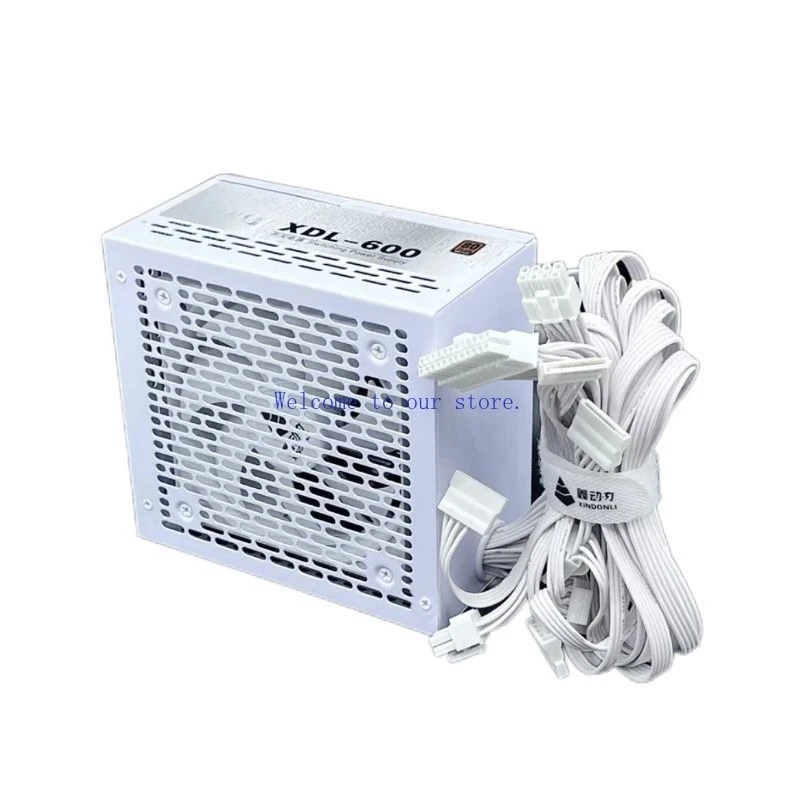 For Gold Medal Xin Power White ATX500W 600W Desktop Computer Power Supply, Dual 8Pin Graphics Power Supply, Mute