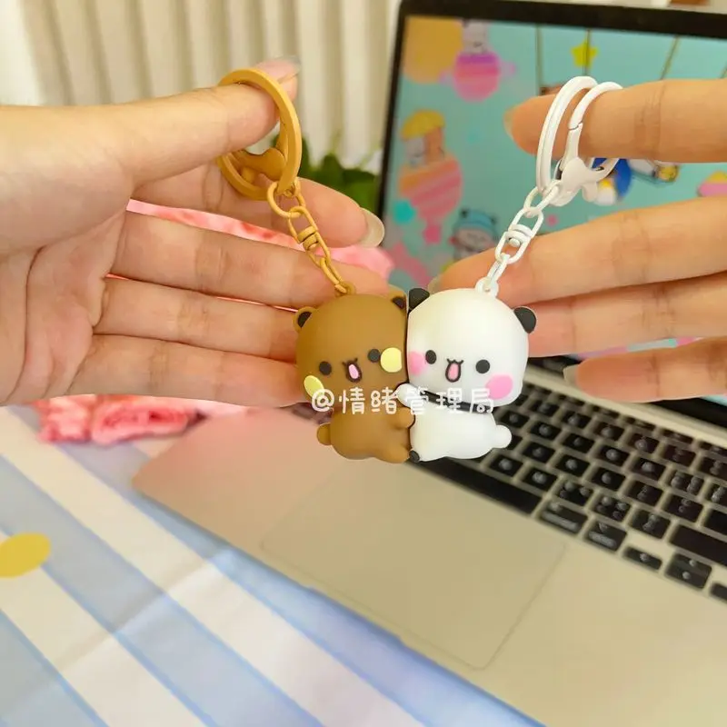 Panda Bubu And Yier Magnetic Hug Keychain Cartoon Panda Bubu And Dudu Magnetic Pendant Keychain Backpack Pendant Keychain Gift