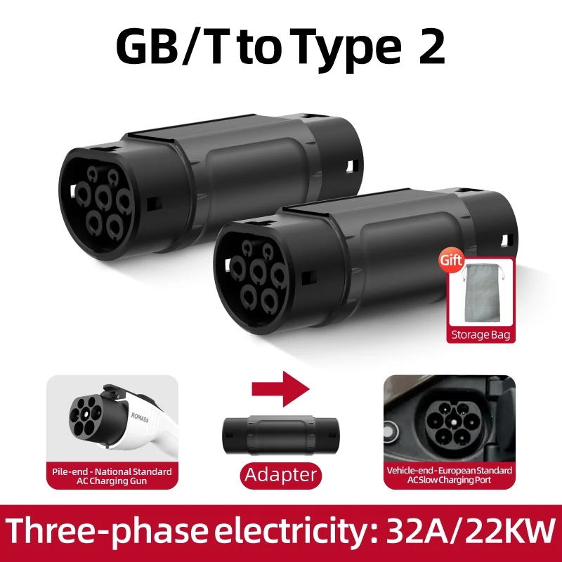 16A 3.5KW 32A 7KW EV Charger Adapter GBT/20234 naar SAE J1772 Type1/Type2/Tesla NACS Elektrische Voertuig Connector voor Opladen
