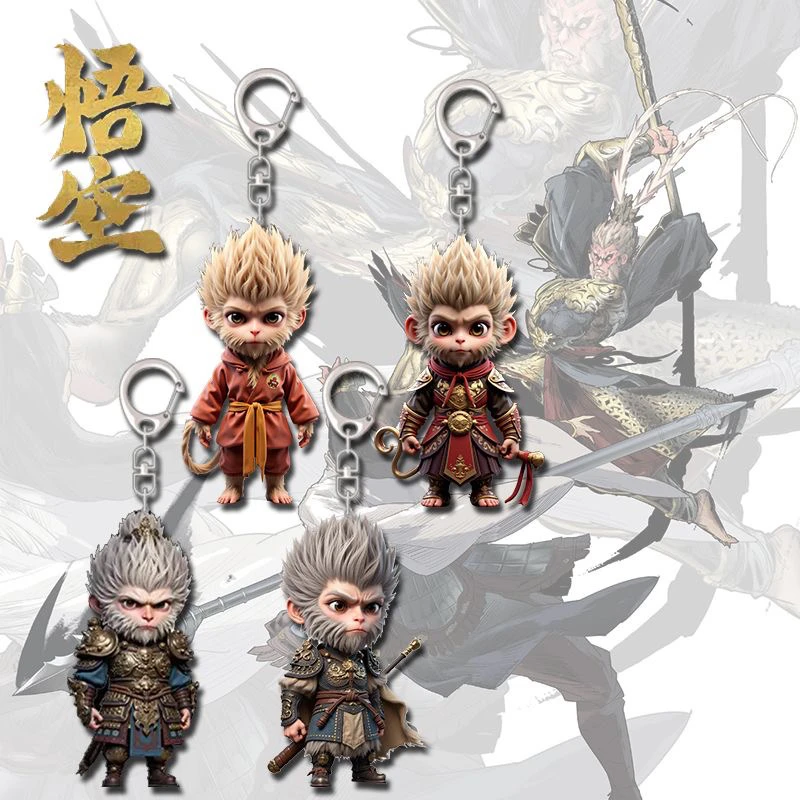 JewelryName Black Myth: Wukong The Destined One Cosplay Acrylic Keychain Pendant Cartoon Anime Widget  Keyring Decorate Gift