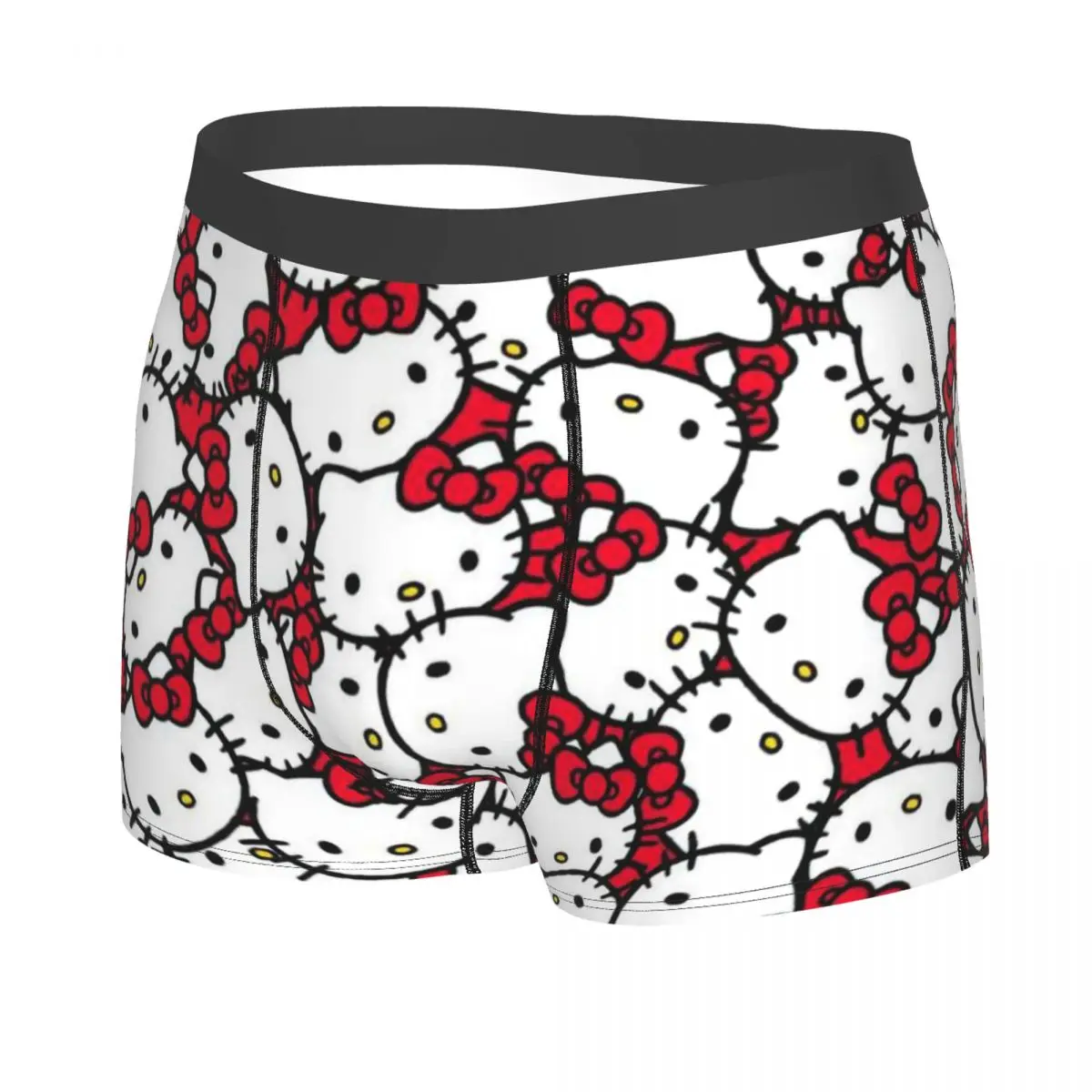 Male Cool Hello Kitty Pattern Underwear Cartoon Boxer Briefs Soft Shorts Panties Underpants