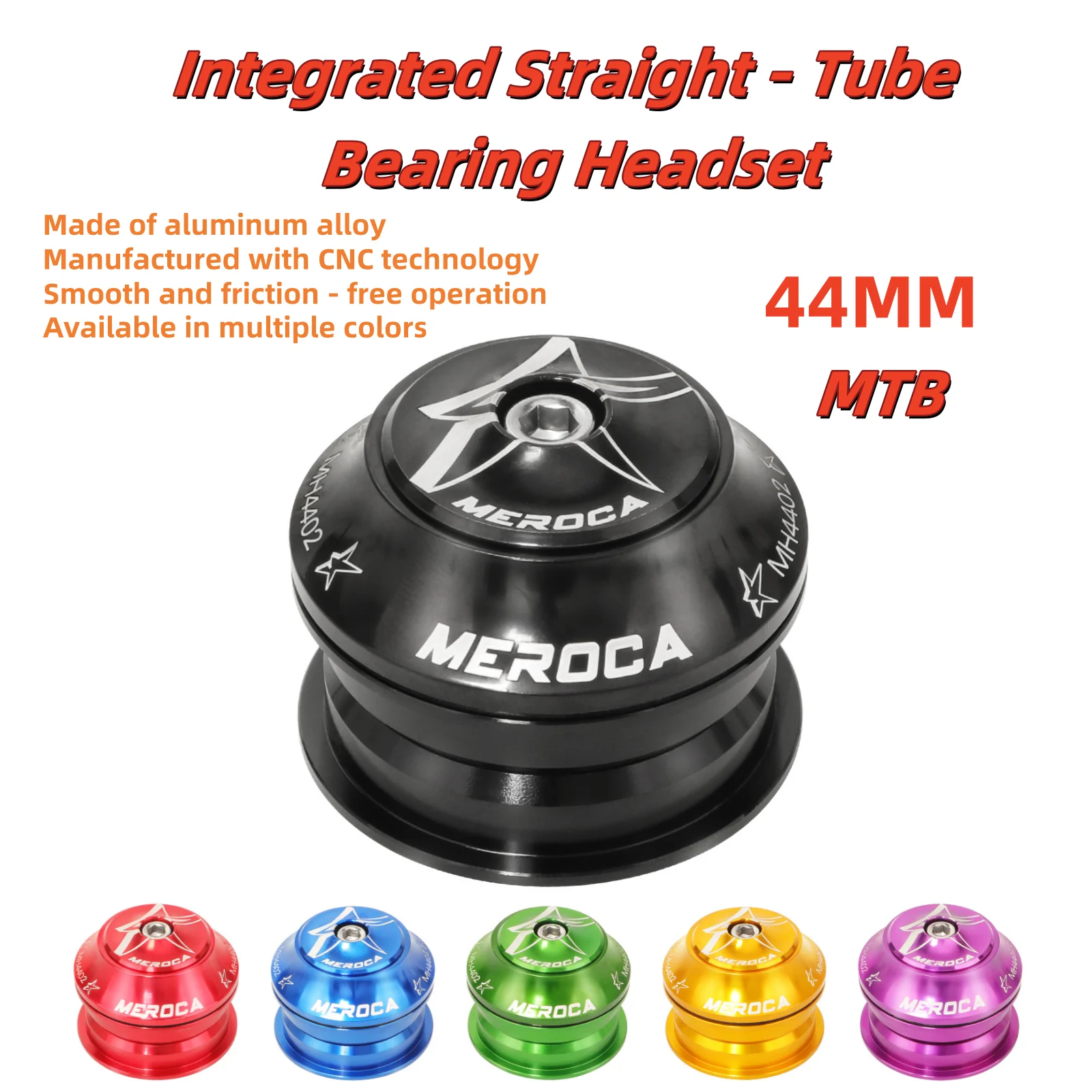 Bicycle Headset 44-44mm Ultralight Seal Bearing 1 1/8 Integrated Steering Front Fork Built-in Straight Pipe Tube Bowls For MTB