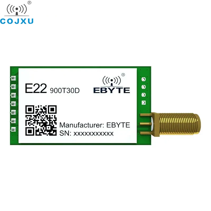 

LoRa Module E22-900T30D-V2 850.125-930.125MHz 30dBm 10km Range Range 5V UART GPIO ISM Band 868Mhz LoRa RF Module