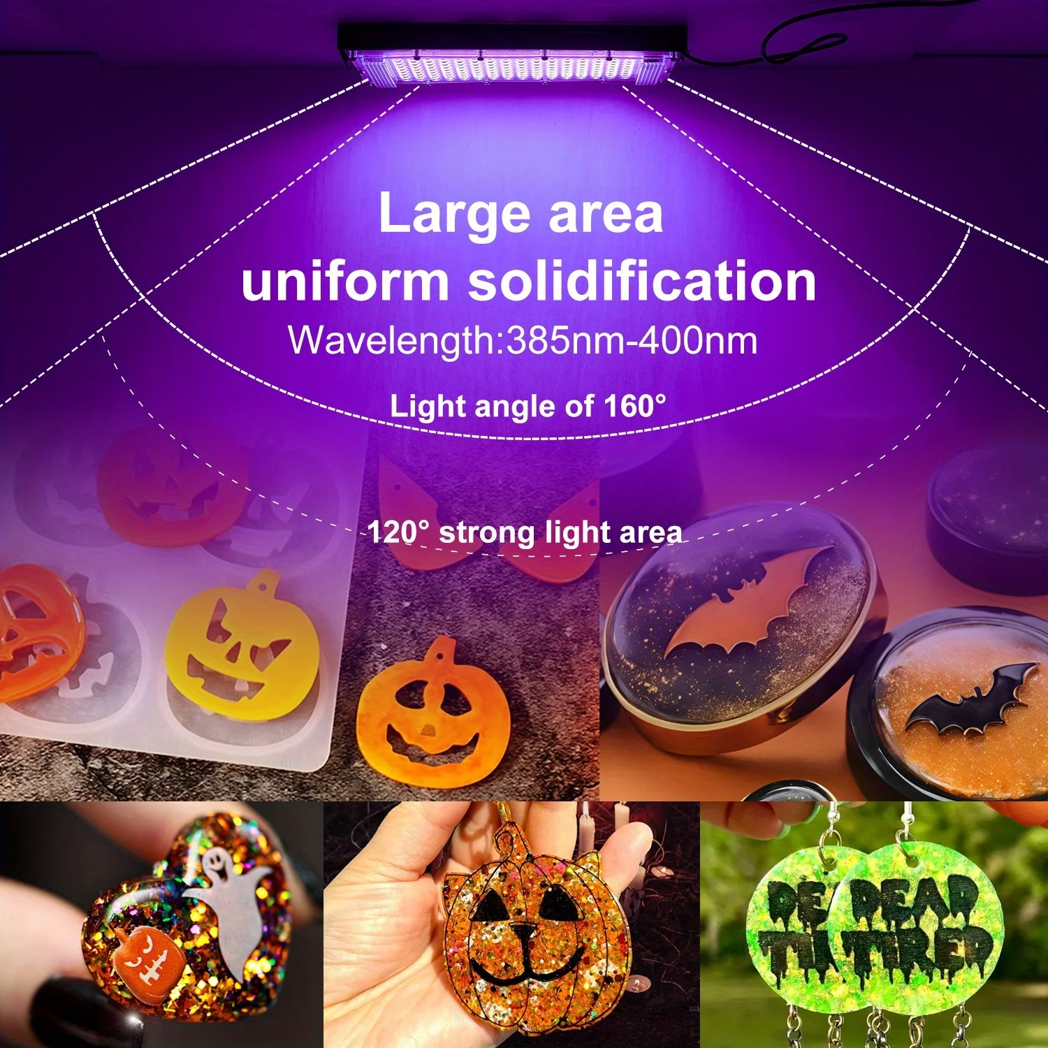 96 مصباح معالجة LED، مصباح معالجة الراتنج، مناسب لقوالب الراتنج، صناعة المجوهرات، المواد اليدوية DIY، معالجة فن الأظافر، Vo المنخفض