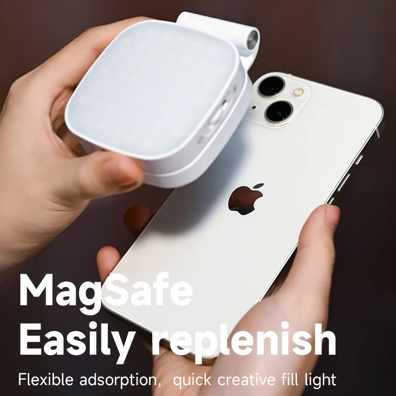 Selfie Light Magnetic Fill Lamp for IPhone Magsafe Portable Pocket Light with Mirror Outdoor Photography Lighting Phone Stand