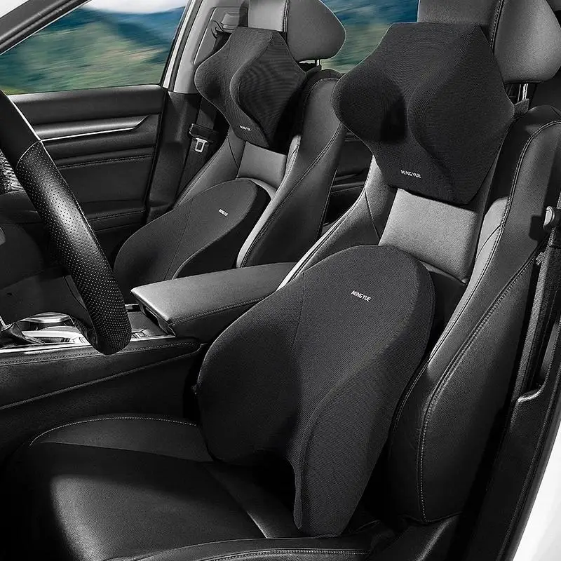 Car Lumbar Support Headrest Neck Pillow Support Universal Soft Neck Pillows Cushion Car Memory Foam Lumbar Pillow Back Support