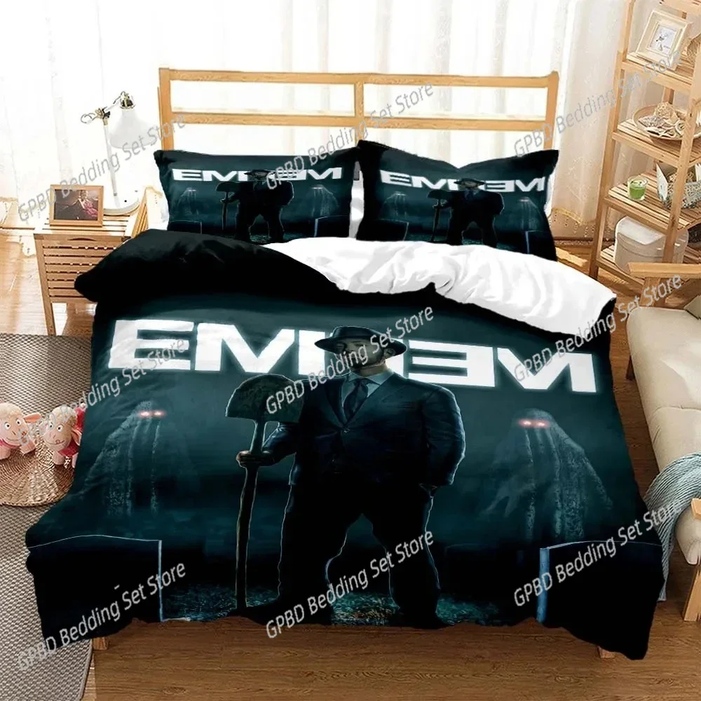 Eminem Hip -hop sänger 3D NEW Duvet Cover Pillowcase Bedding Set Adult Boy Girl Bedroom Decoration Children Single Double Large