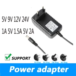 DC Power supply 5V 9V 12V 24V 1A 5V 1.5A 5V 2A Webcam charger cable power adapter UK Plug AU Plug 5.5*2.1MM