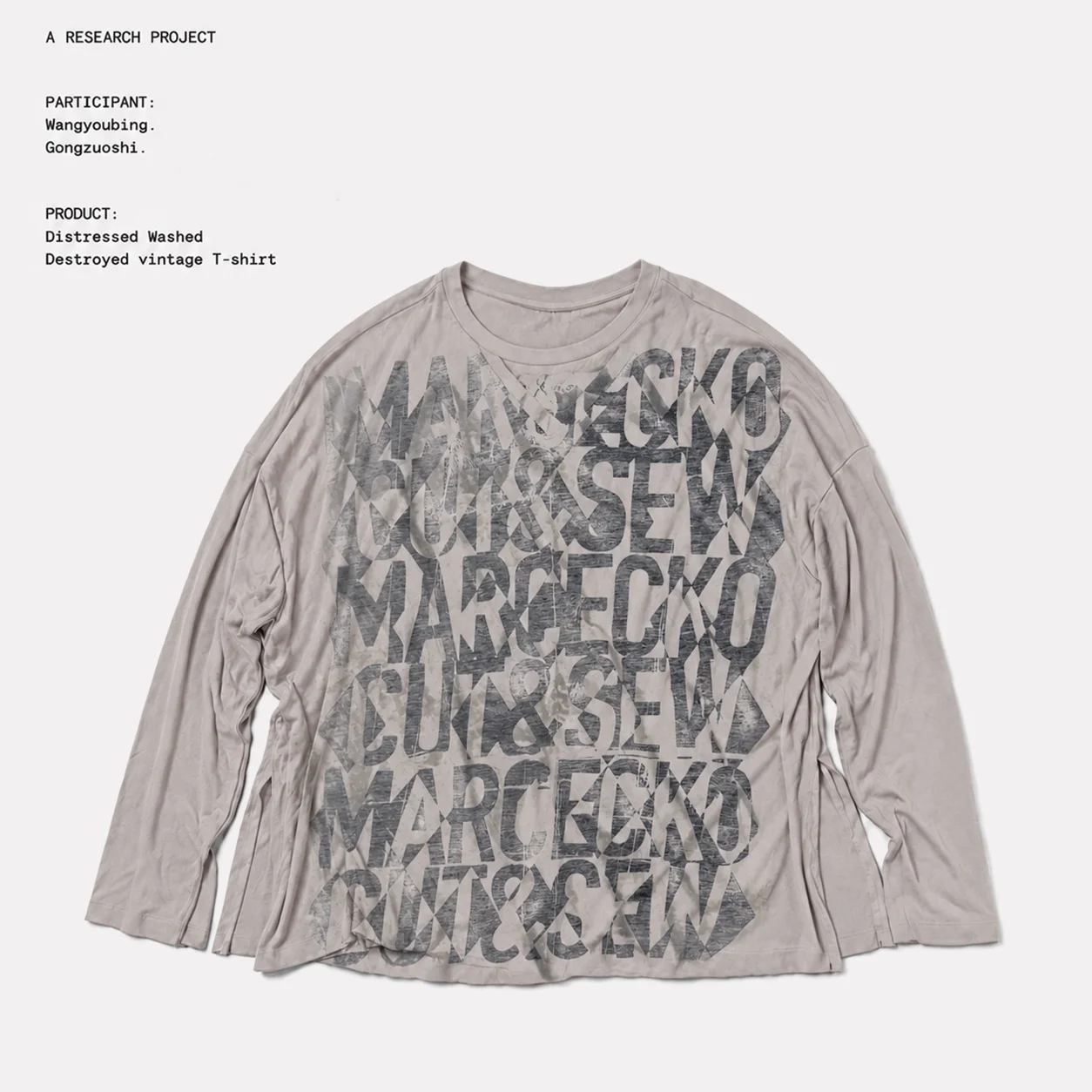 WYB Studio Vintage Washed Long Sleeve Men's T-shirt Youth Fashion Loose Fit Cotton round Neck Top for Early Autumn