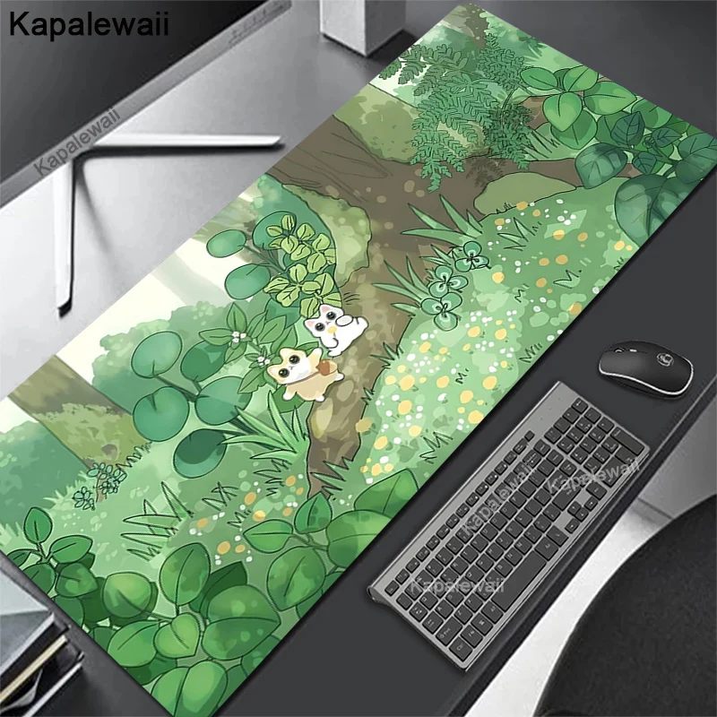 

2026 mouse pad gamer Leaf green plant Large Mousepad XXXL laptop accessories Mouse Mat Gaming Accessories Keyboard mouse pad
