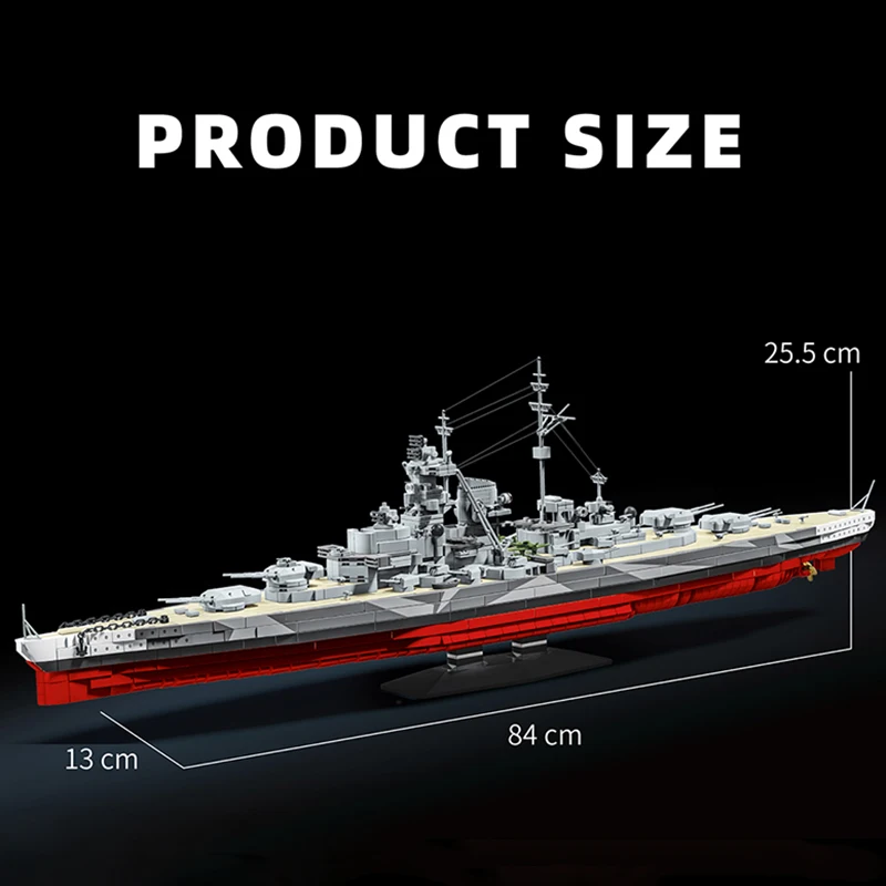 2738PCS WWII Deutsch Navy Tirpitz Schlachtschiff Bausteine Kit MOC Die weltberühmte Schlachtschiff Modell Bricks Sets Spielzeug kinder Geschenke