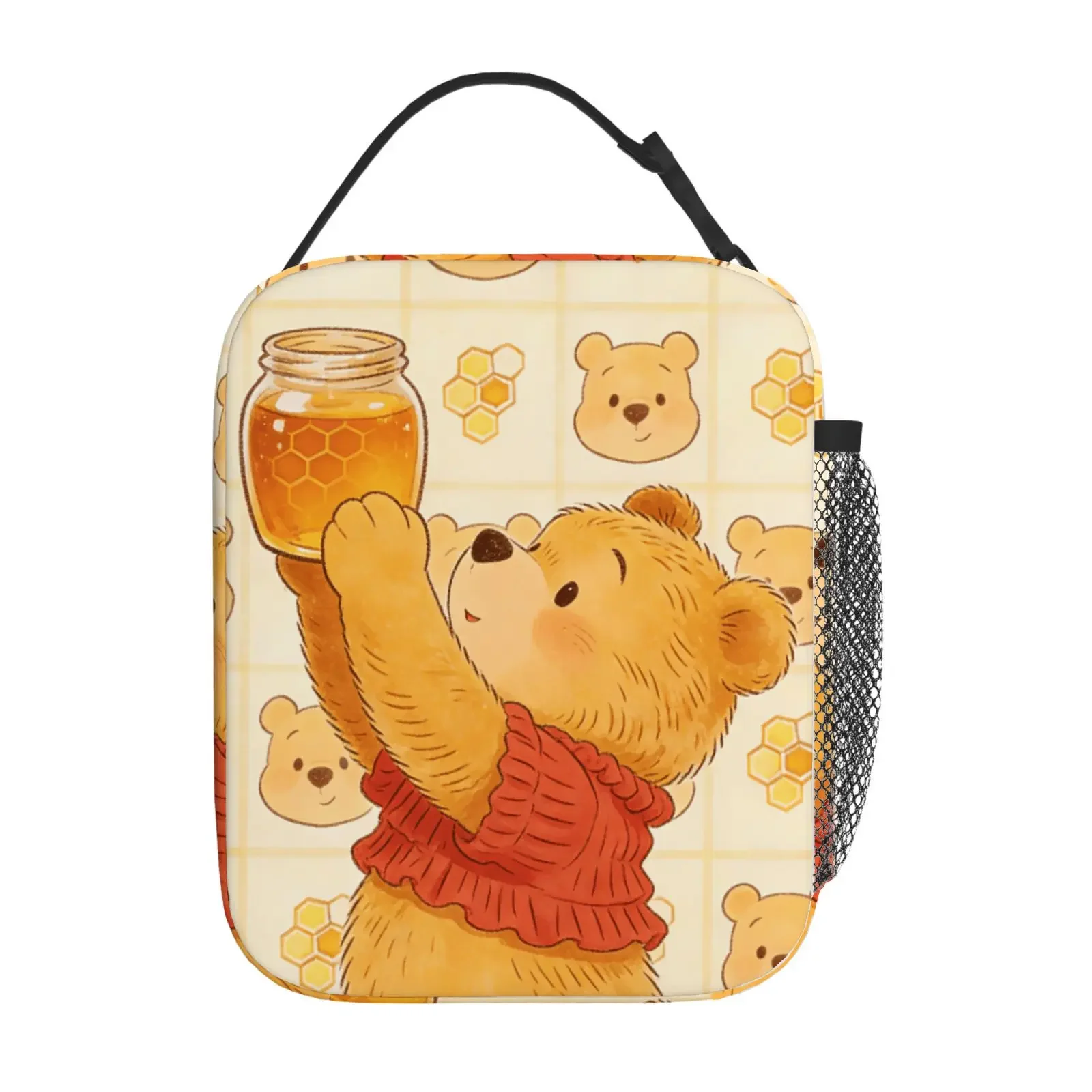

1 шт. сумка для обеда с принтом Винни-Пуха и медового горшочка, портативная сумка для еды, для поездок на работу, для пикника