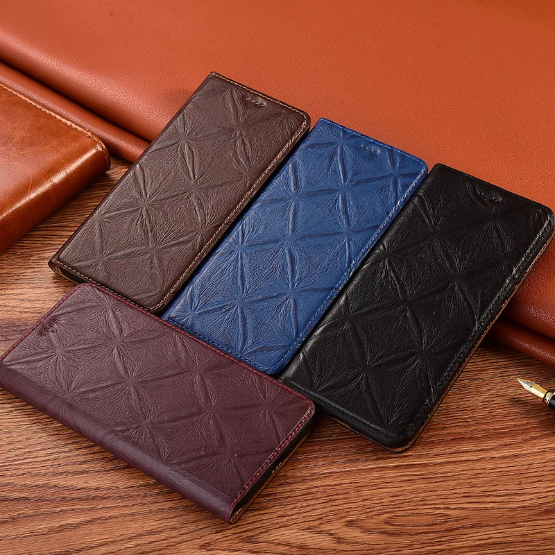 Genuine Leather Case For XiaoMi Poco F1 F2 F3 F4 M2 M3 M4 X4 Pro GT NFC 5G Cowhide Kickstand Flip Cover