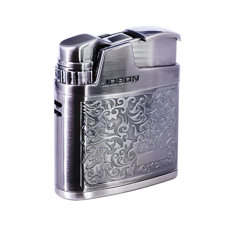 JOBON Jet Original Embossed Butane Lighter Creative Metal Windproof Cigarette Lighter Retro Men\'s Smoking Gadget