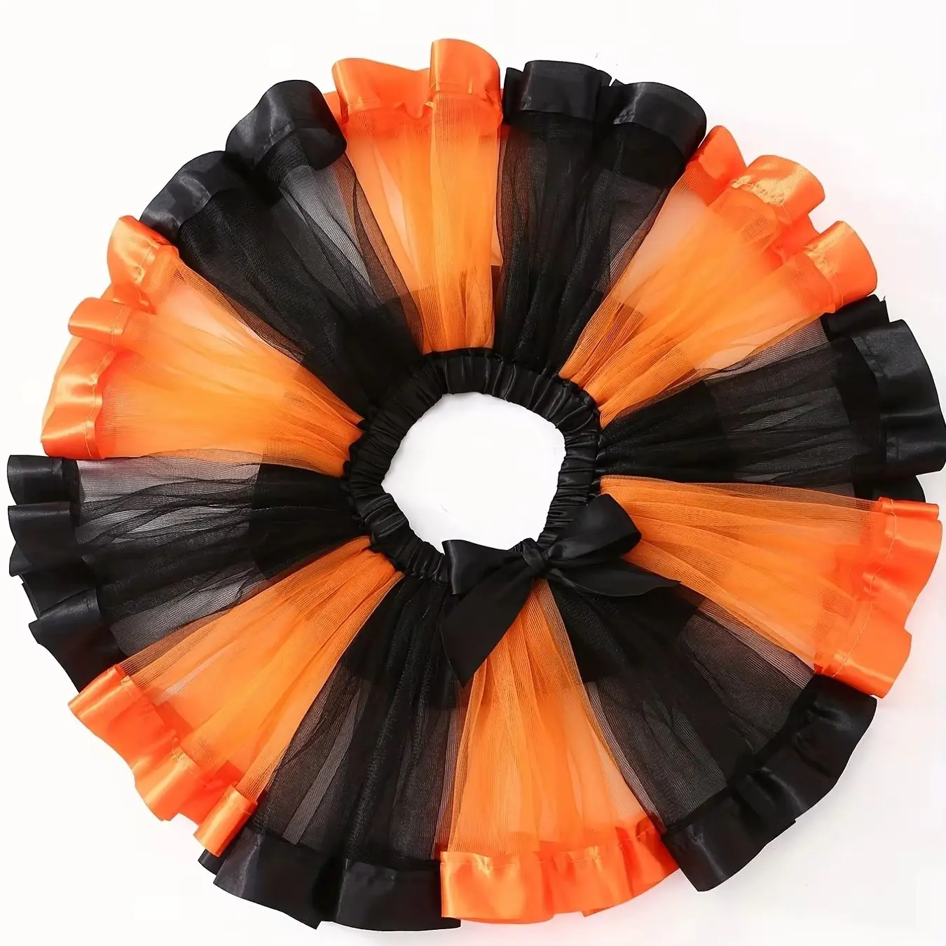 Niedlichstes Kürbis-Outfit für Kleinkinder, Mädchen, 2-teilig, kurzärmliges bedrucktes T-Shirt, orange-schwarzer Tutu-Rock-Set, Kinder-Halloween-Outfit – Detail 7