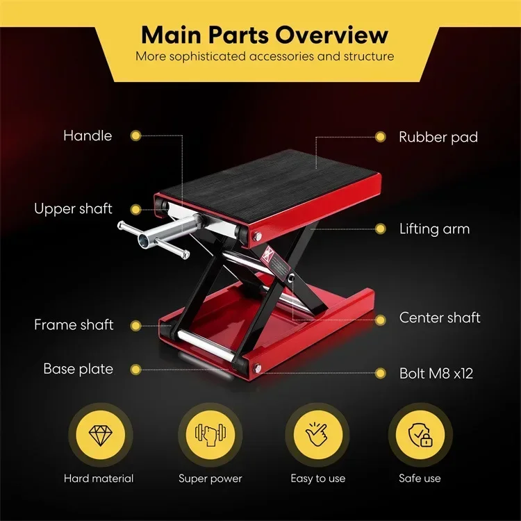 Motorcycle Lift  Capacity Motorcycle Scissor Lift Jack with Wide Deck & Safety Pin for Bikes Motorcycles