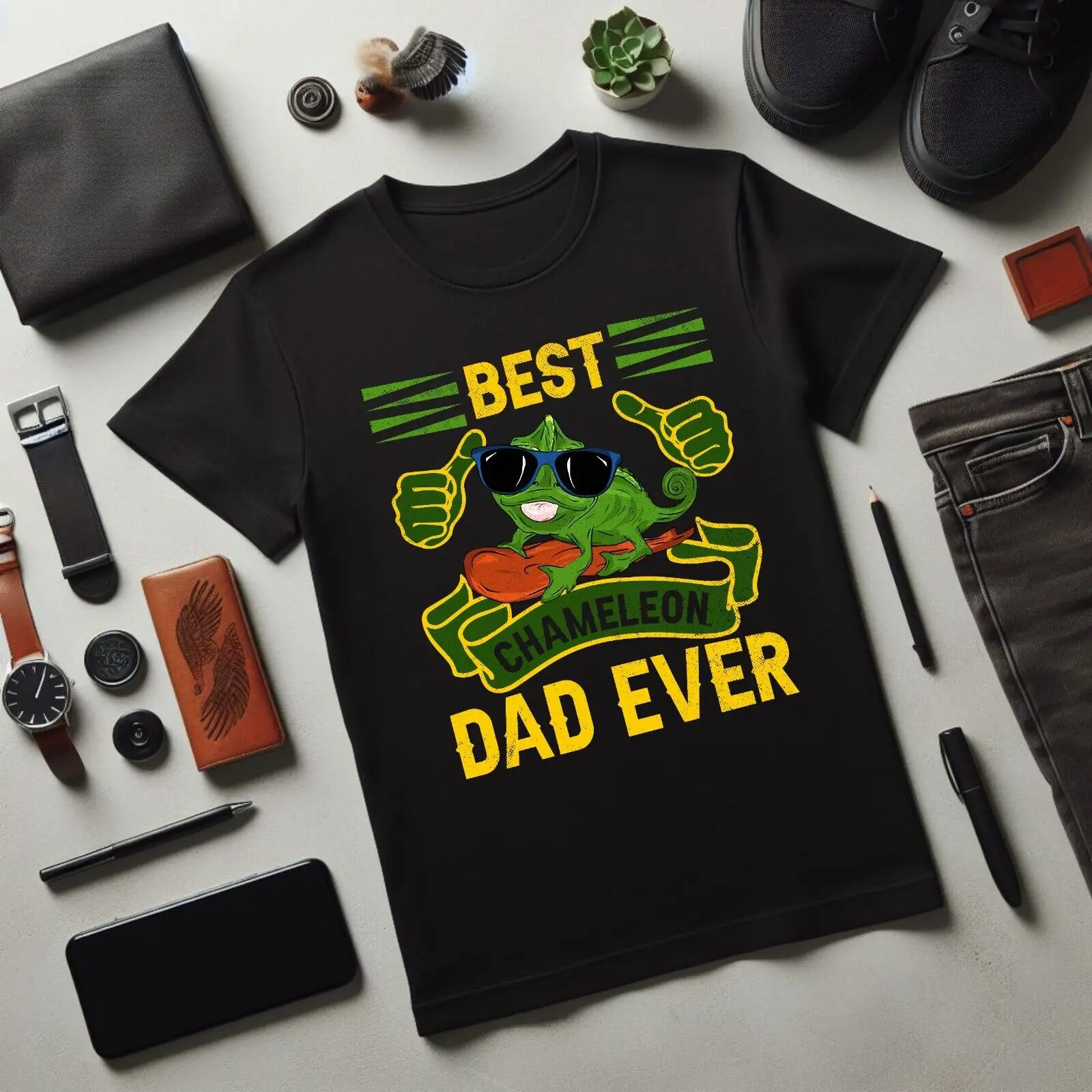 Best Dad Ever Chameleon Tee , Father's Day Tee , Dad Appreciation Gift T-shirt