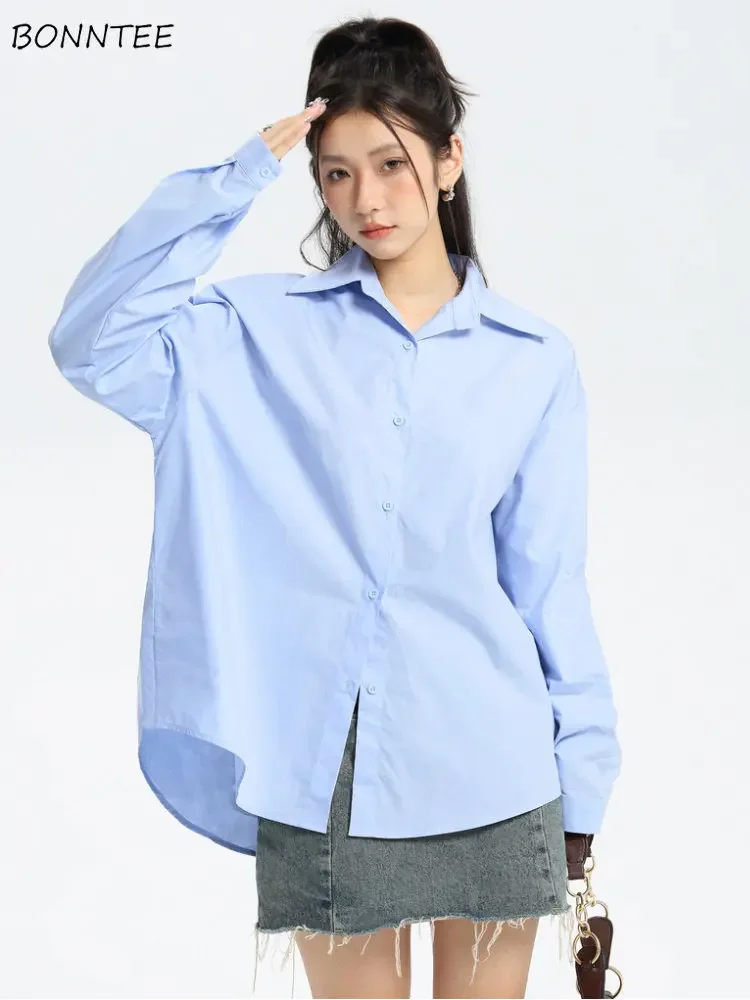 Shirts Women 8 Colors Cozy Simple Classics Solid Korean Style All-match New Creativity Office Ladies Spring Tender Stylish Sweet