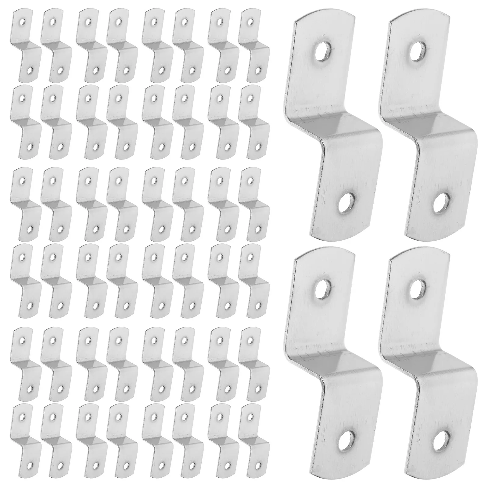 100Pcs Trapezoidal Frame Corner Braces Stainless Steel Picture Frame Connectors Clips Table Tops Shelf Brackets Canvas Offset